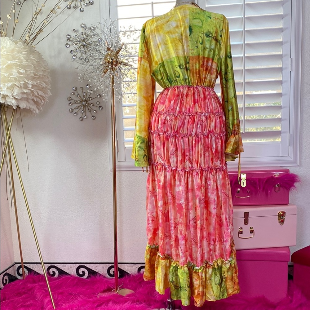 Tropical Sunset Ruffle Maxi - Picture 6 of 9